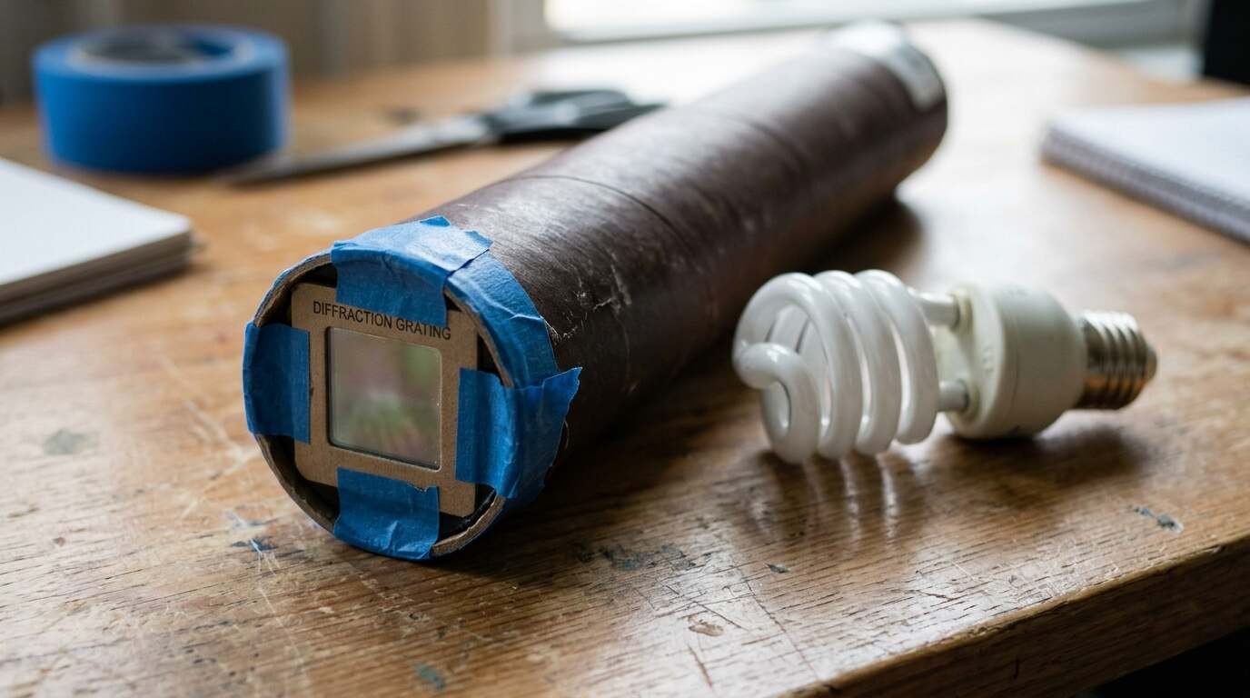Build a Spectroscope and Identify Common Light Sources