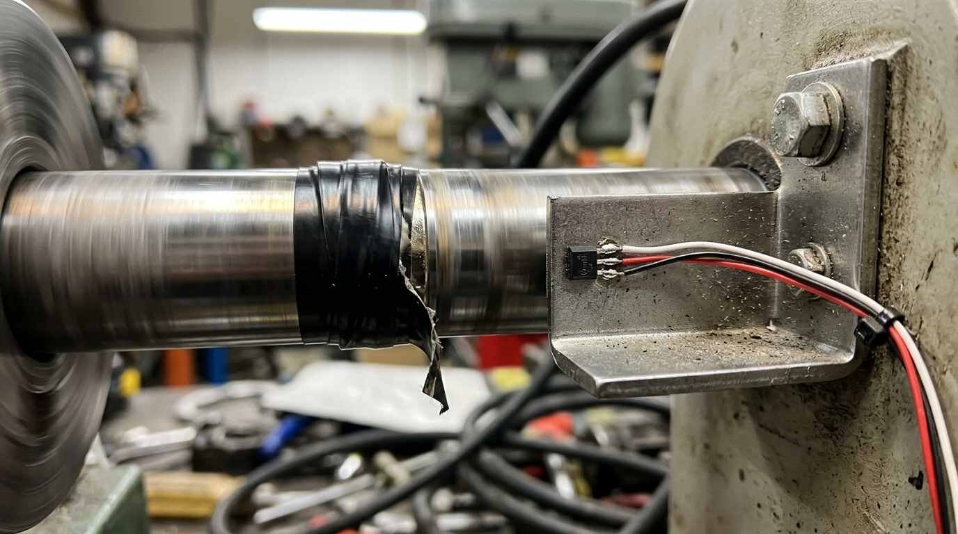 Hall sensor and magnet on a spinning shaft wired to an Arduino Uno