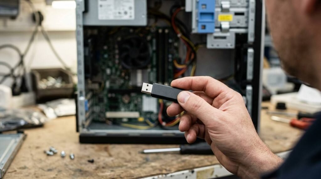 Laptop booting with a security shield